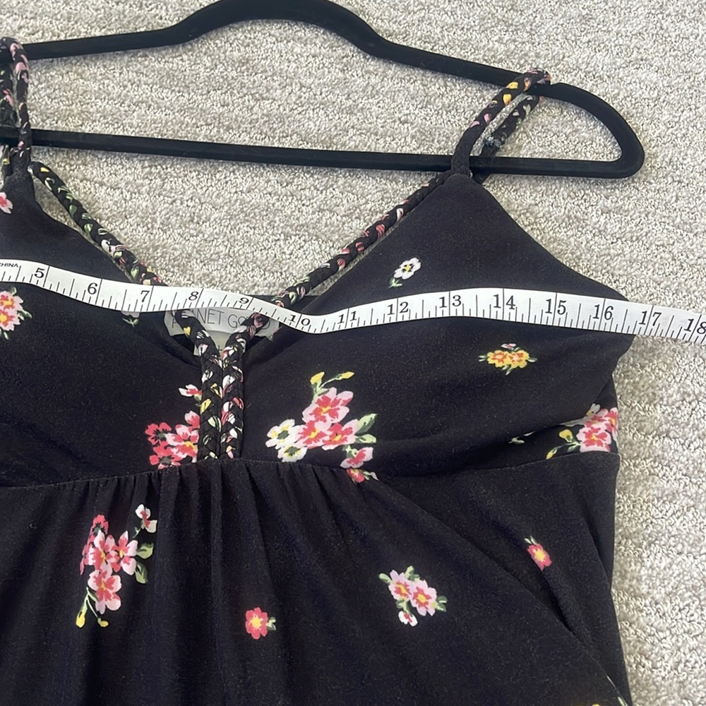 Planet Gold black floral dress with braided accent - Picture 5 of 7
